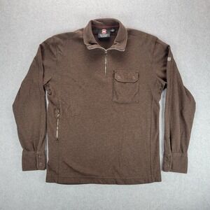 Victorinox Sweater Mens Small Pullover Quarter Zip Elbow Patch Swiss‎ Army Knife